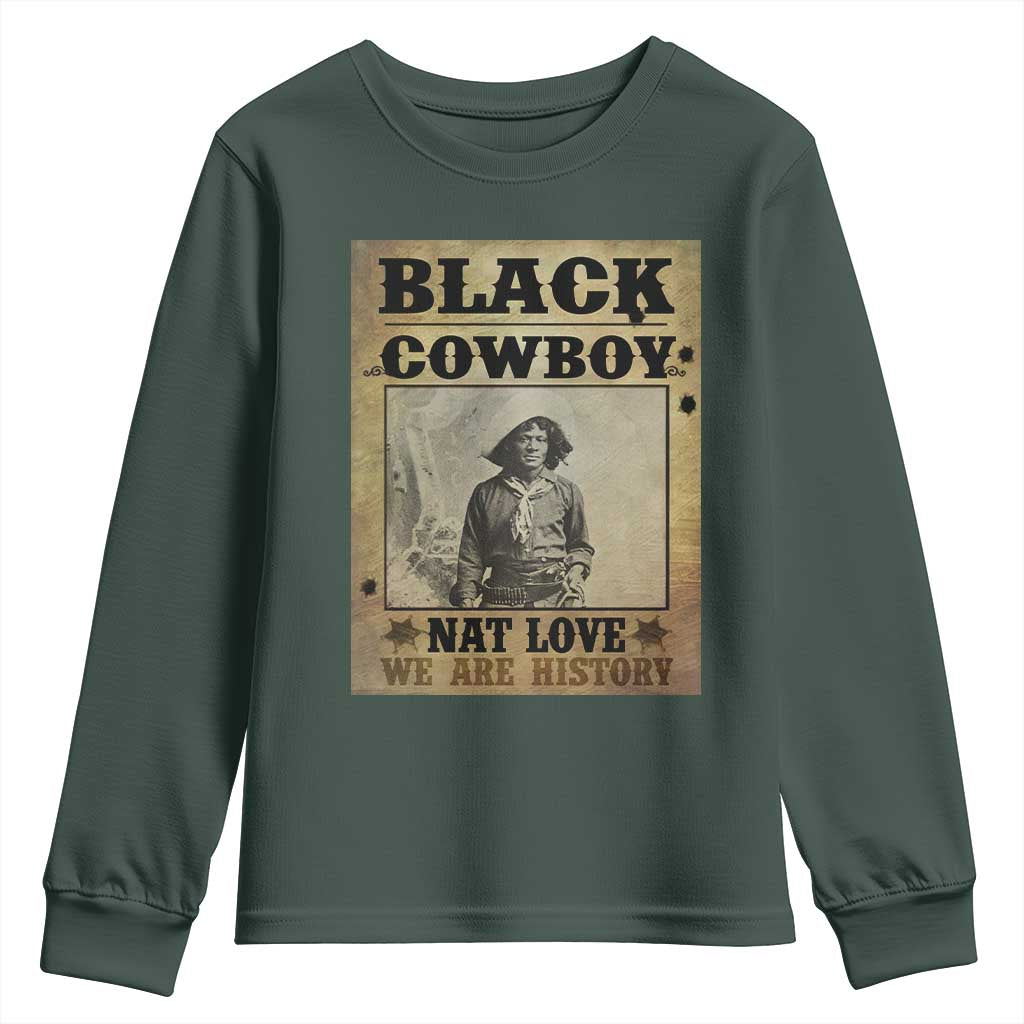 Black Cowboy Nat Love Youth Sweatshirt Black History Month TS11