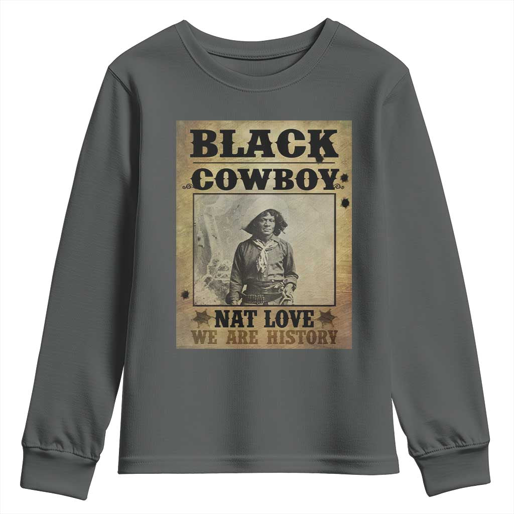 Black Cowboy Nat Love Youth Sweatshirt Black History Month TS11