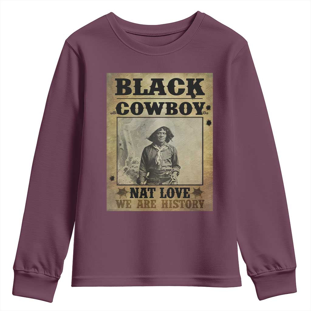 Black Cowboy Nat Love Youth Sweatshirt Black History Month TS11