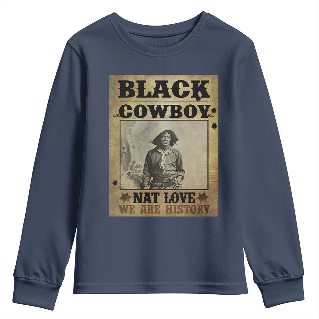 Black Cowboy Nat Love Youth Sweatshirt Black History Month TS11