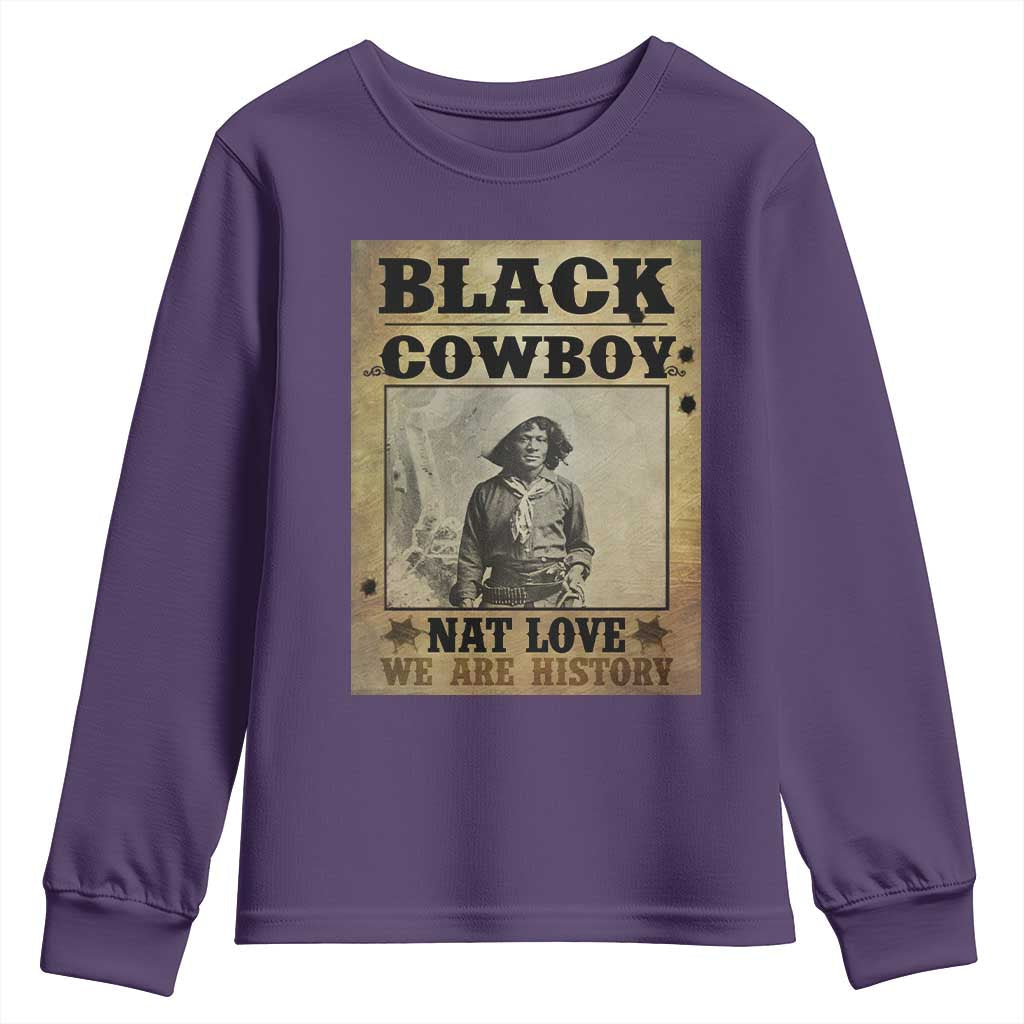Black Cowboy Nat Love Youth Sweatshirt Black History Month TS11