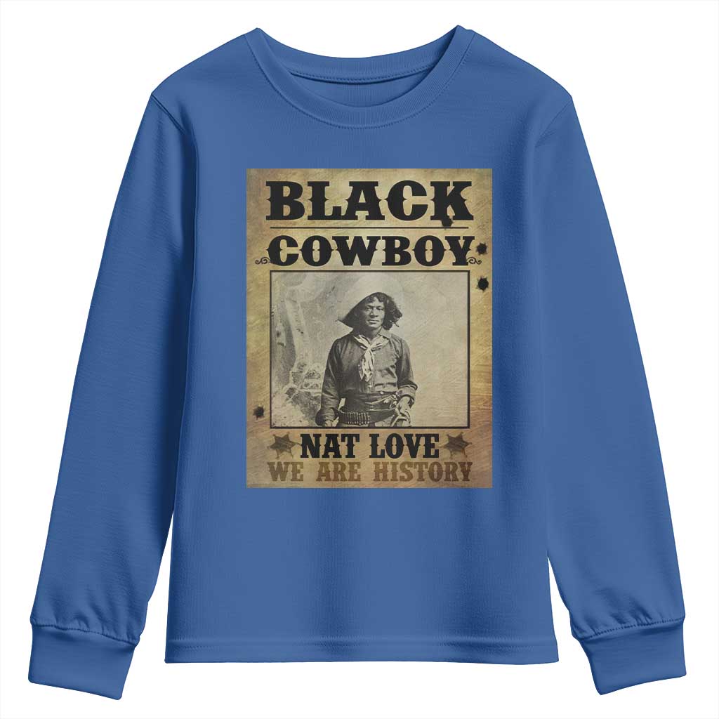 Black Cowboy Nat Love Youth Sweatshirt Black History Month TS11