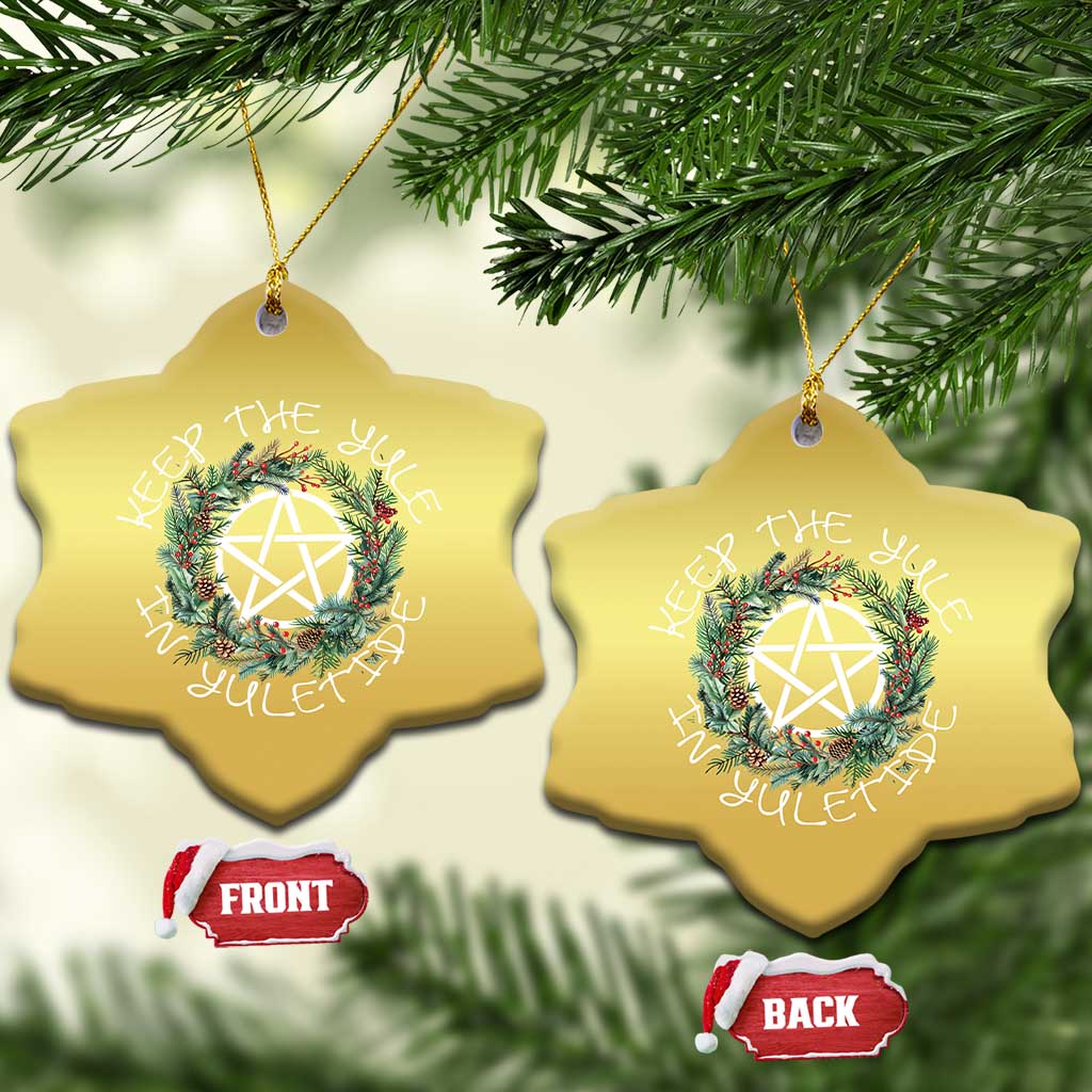 Keep The Yule In Yuletide Christmas Ornament Yule Christmas Wreath TS11