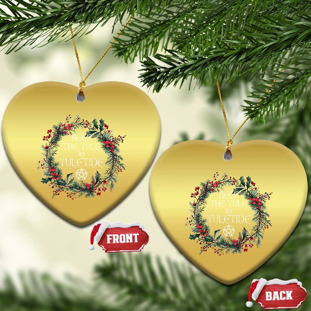 Keep The Yule In Yuletide Christmas Ornament Yule Christmas Wreath Pentagram TS11