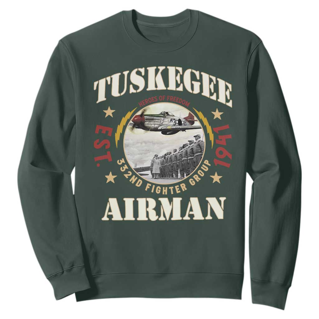 Tuskegee Airman Sweatshirt Heroes Of Freedom 332ND Fighter Group Est 1941 TS11
