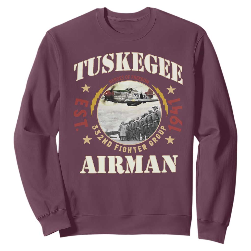 Tuskegee Airman Sweatshirt Heroes Of Freedom 332ND Fighter Group Est 1941 TS11
