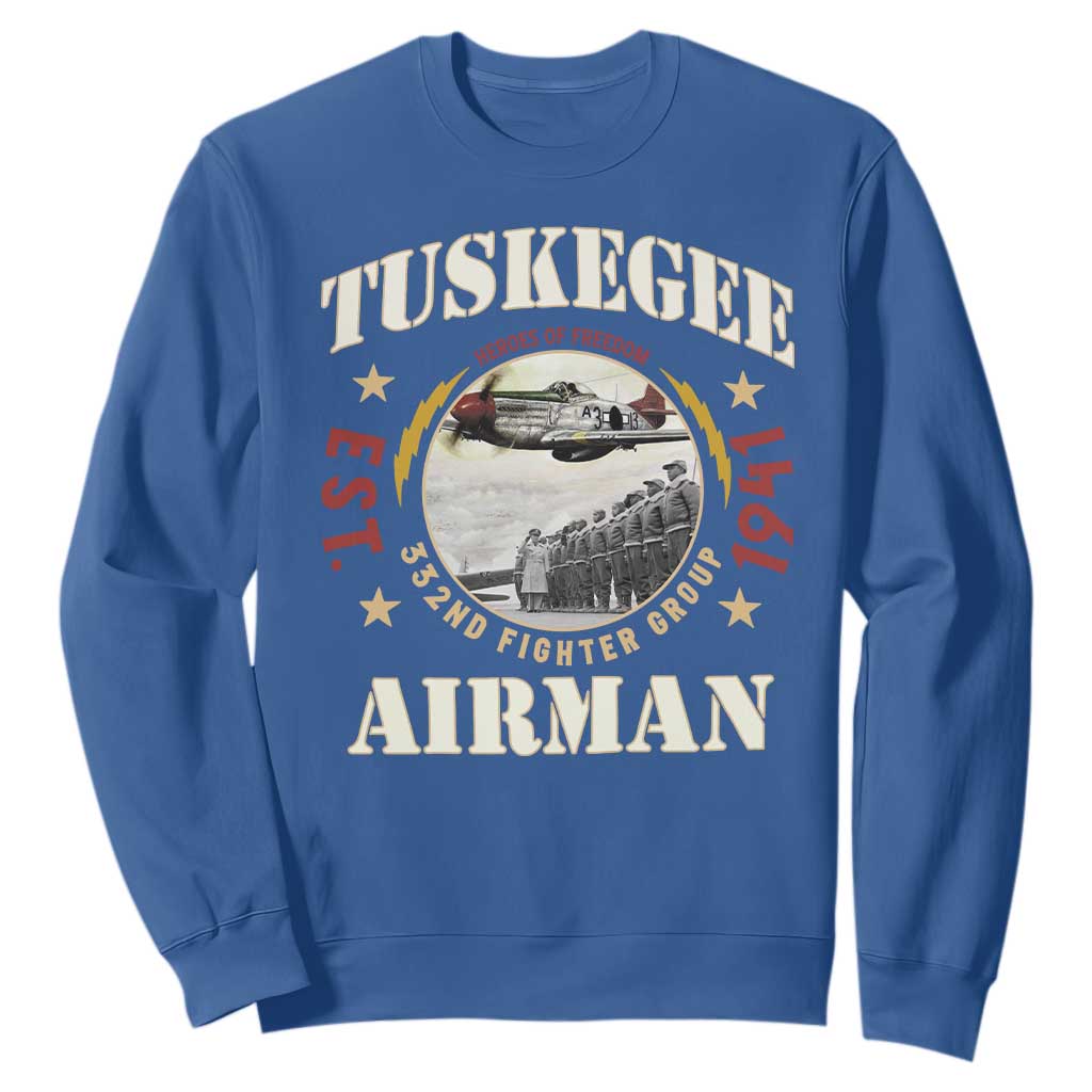 Tuskegee Airman Sweatshirt Heroes Of Freedom 332ND Fighter Group Est 1941 TS11