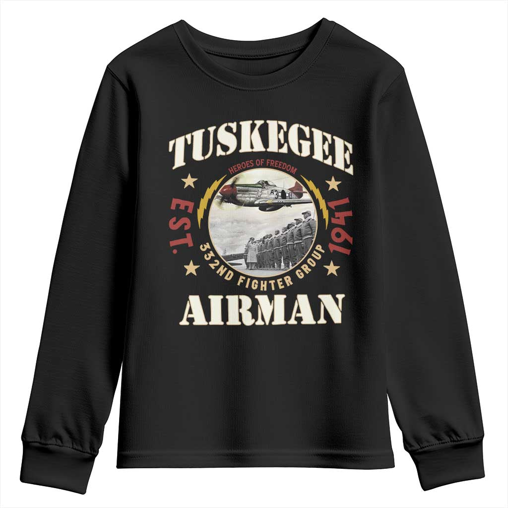 Tuskegee Airman Youth Sweatshirt Heroes Of Freedom 332ND Fighter Group Est 1941 TS11