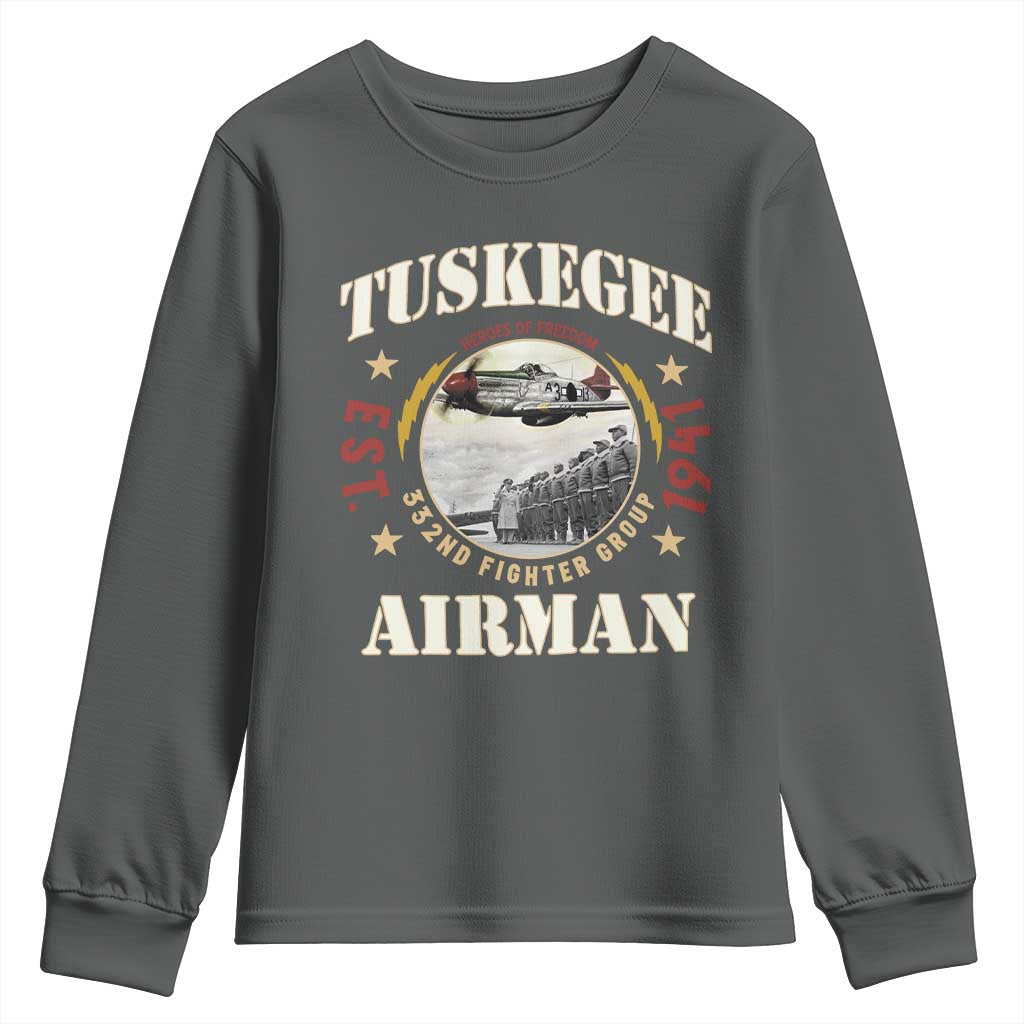 Tuskegee Airman Youth Sweatshirt Heroes Of Freedom 332ND Fighter Group Est 1941 TS11
