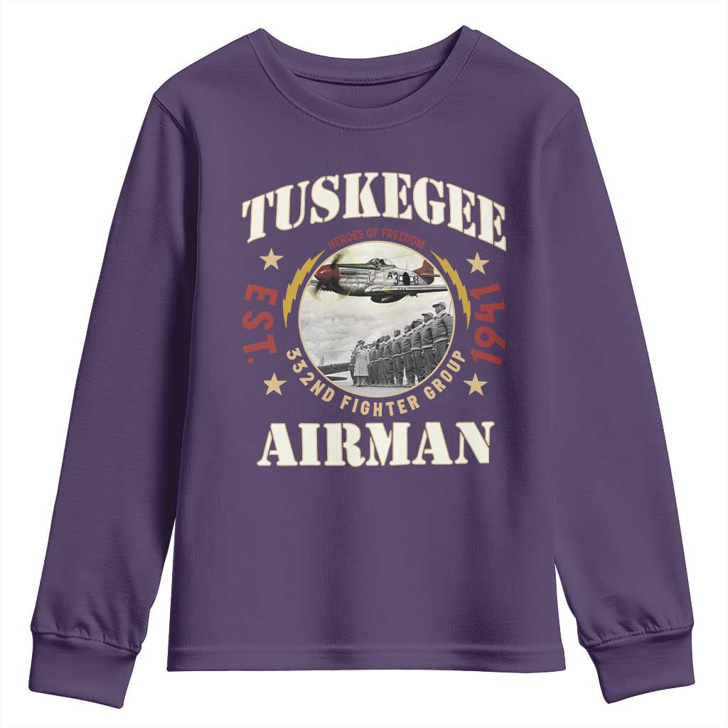 Tuskegee Airman Youth Sweatshirt Heroes Of Freedom 332ND Fighter Group Est 1941 TS11