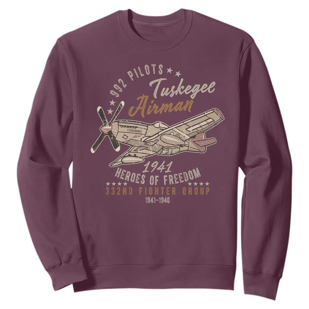 Tuskegee Airman Sweatshirt Heroes Of Freedom 332ND Fighter Group Est 1941 Vintage Fighter TS11