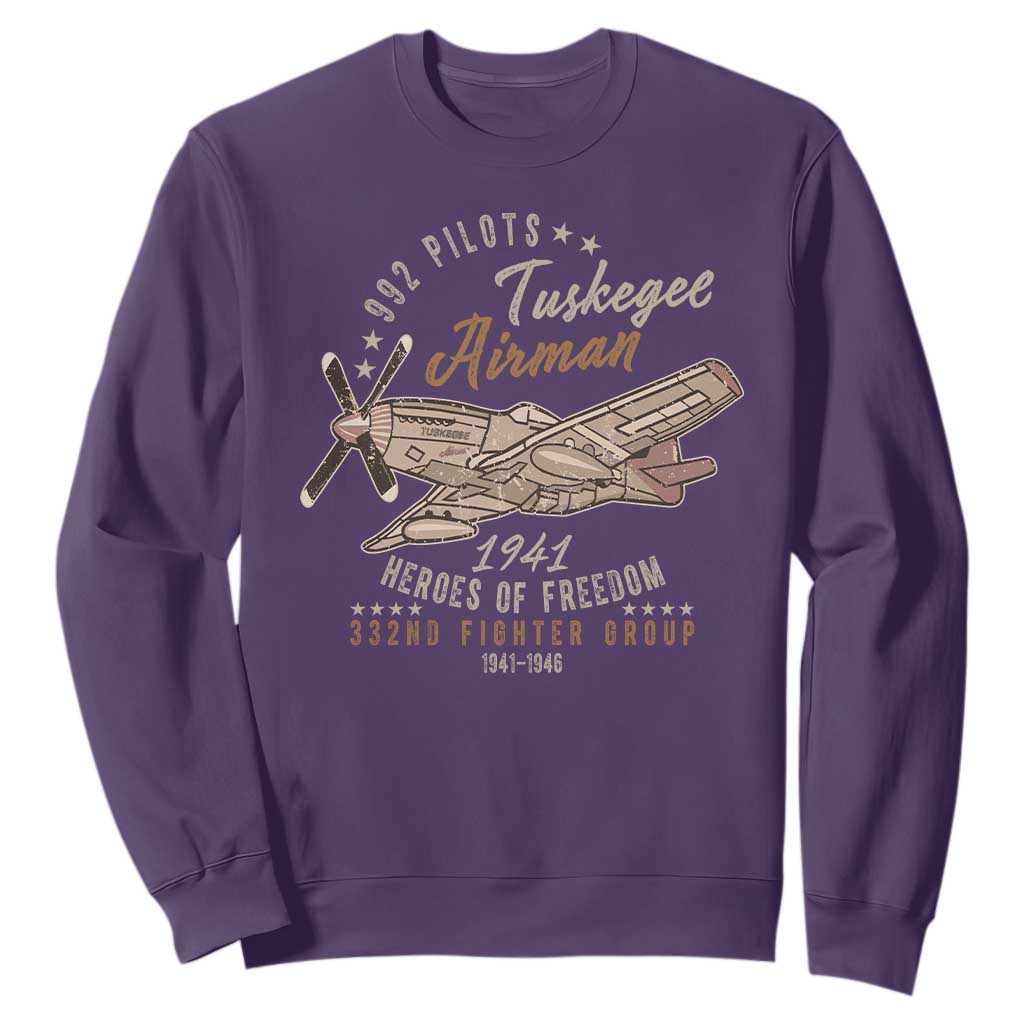 Tuskegee Airman Sweatshirt Heroes Of Freedom 332ND Fighter Group Est 1941 Vintage Fighter TS11