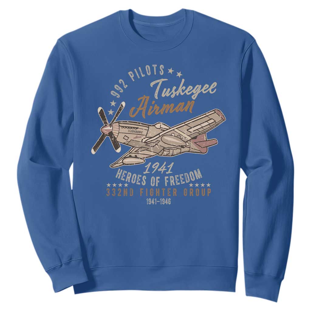 Tuskegee Airman Sweatshirt Heroes Of Freedom 332ND Fighter Group Est 1941 Vintage Fighter TS11