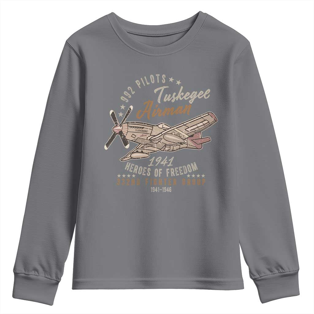 Tuskegee Airman Youth Sweatshirt Heroes Of Freedom 332ND Fighter Group Est 1941 Vintage Fighter TS11