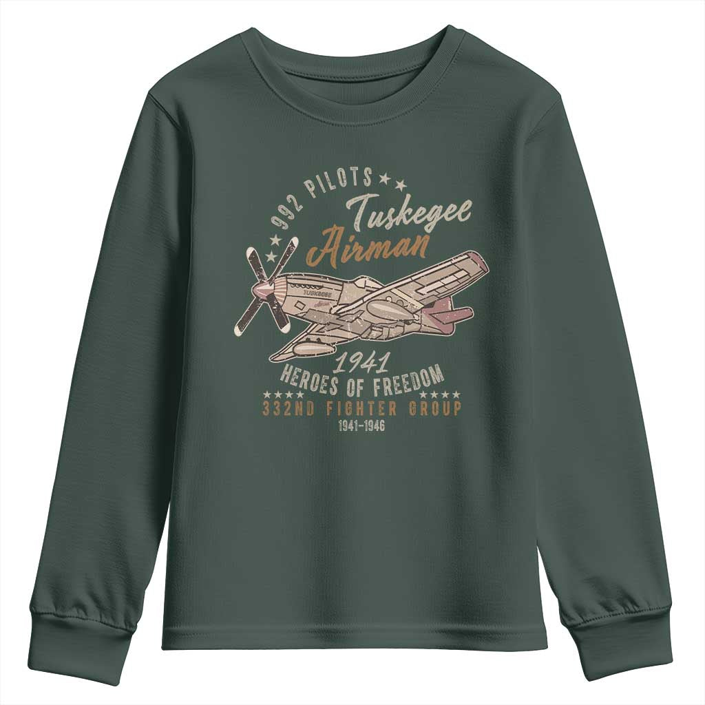 Tuskegee Airman Youth Sweatshirt Heroes Of Freedom 332ND Fighter Group Est 1941 Vintage Fighter TS11