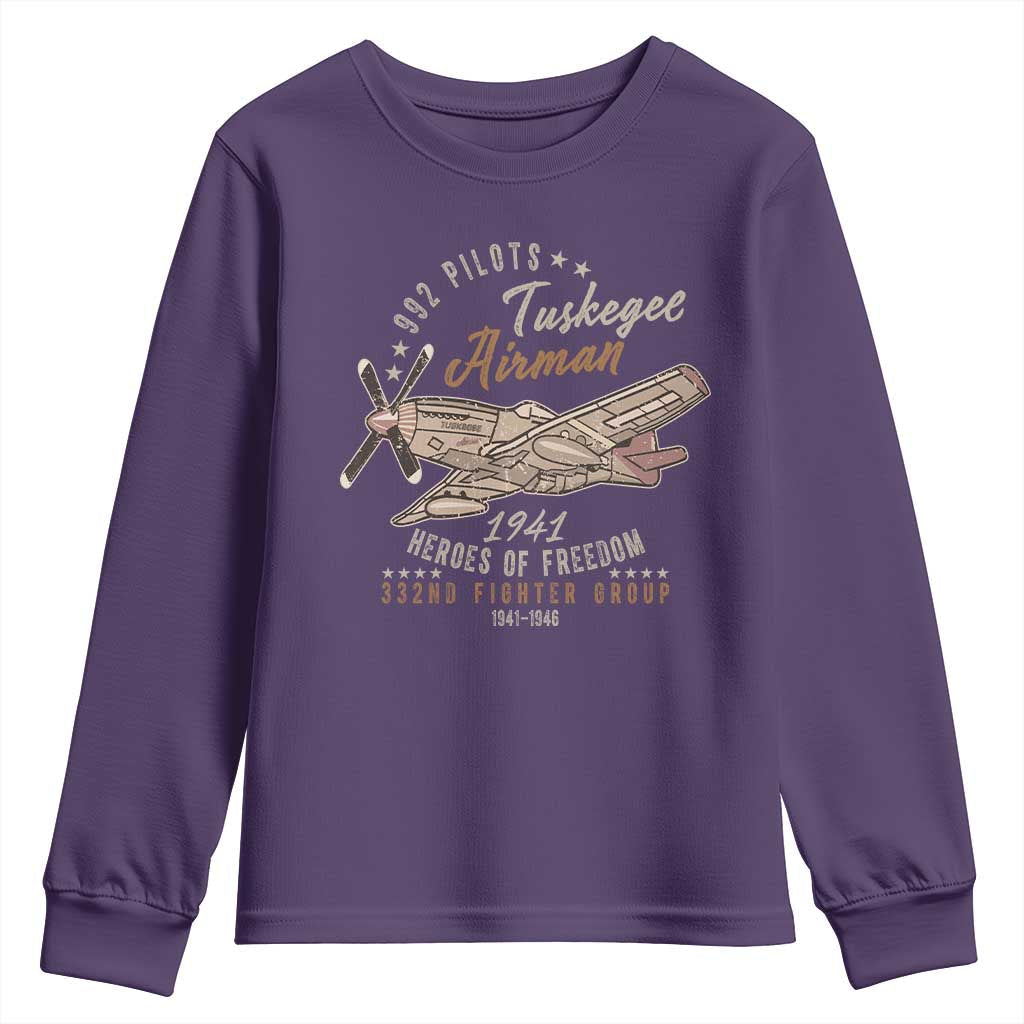 Tuskegee Airman Youth Sweatshirt Heroes Of Freedom 332ND Fighter Group Est 1941 Vintage Fighter TS11