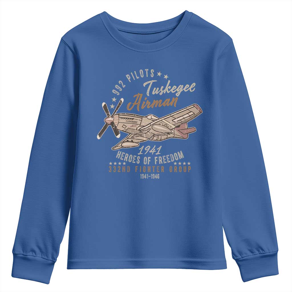 Tuskegee Airman Youth Sweatshirt Heroes Of Freedom 332ND Fighter Group Est 1941 Vintage Fighter TS11
