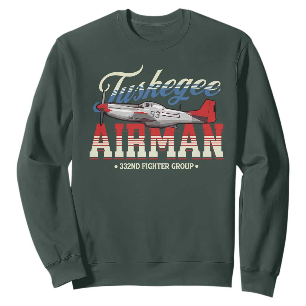 Tuskegee Airman Sweatshirt 332ND Fighter Group Airplane Black History Month TS11