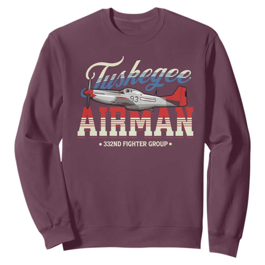 Tuskegee Airman Sweatshirt 332ND Fighter Group Airplane Black History Month TS11