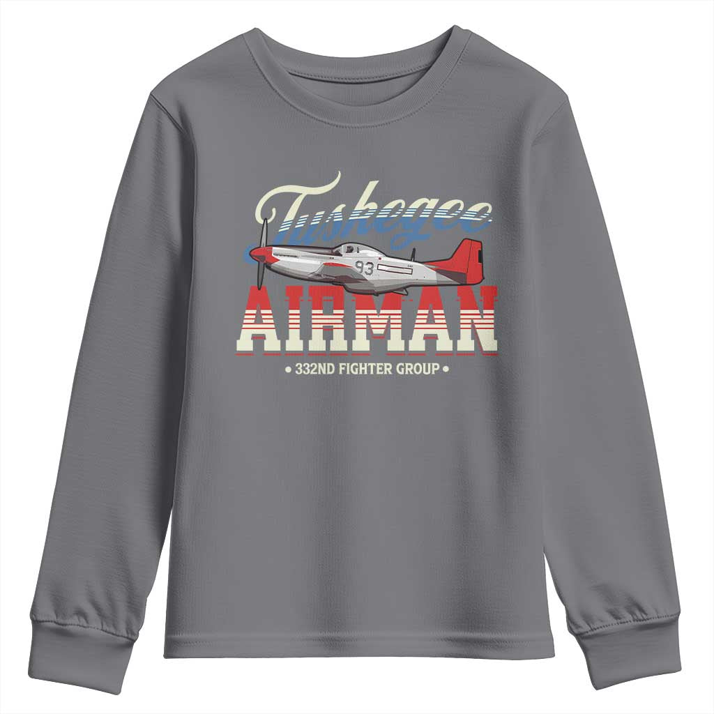 Tuskegee Airman Youth Sweatshirt 332ND Fighter Group Airplane Black History Month TS11
