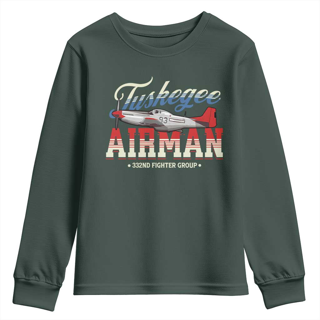 Tuskegee Airman Youth Sweatshirt 332ND Fighter Group Airplane Black History Month TS11