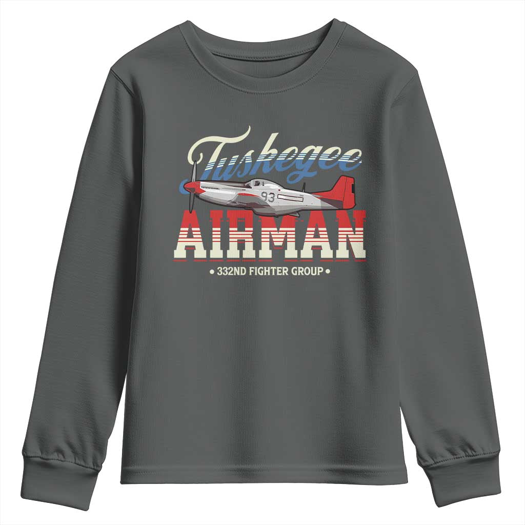 Tuskegee Airman Youth Sweatshirt 332ND Fighter Group Airplane Black History Month TS11