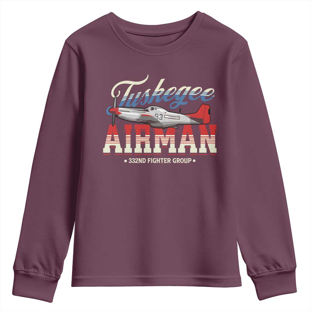 Tuskegee Airman Youth Sweatshirt 332ND Fighter Group Airplane Black History Month TS11