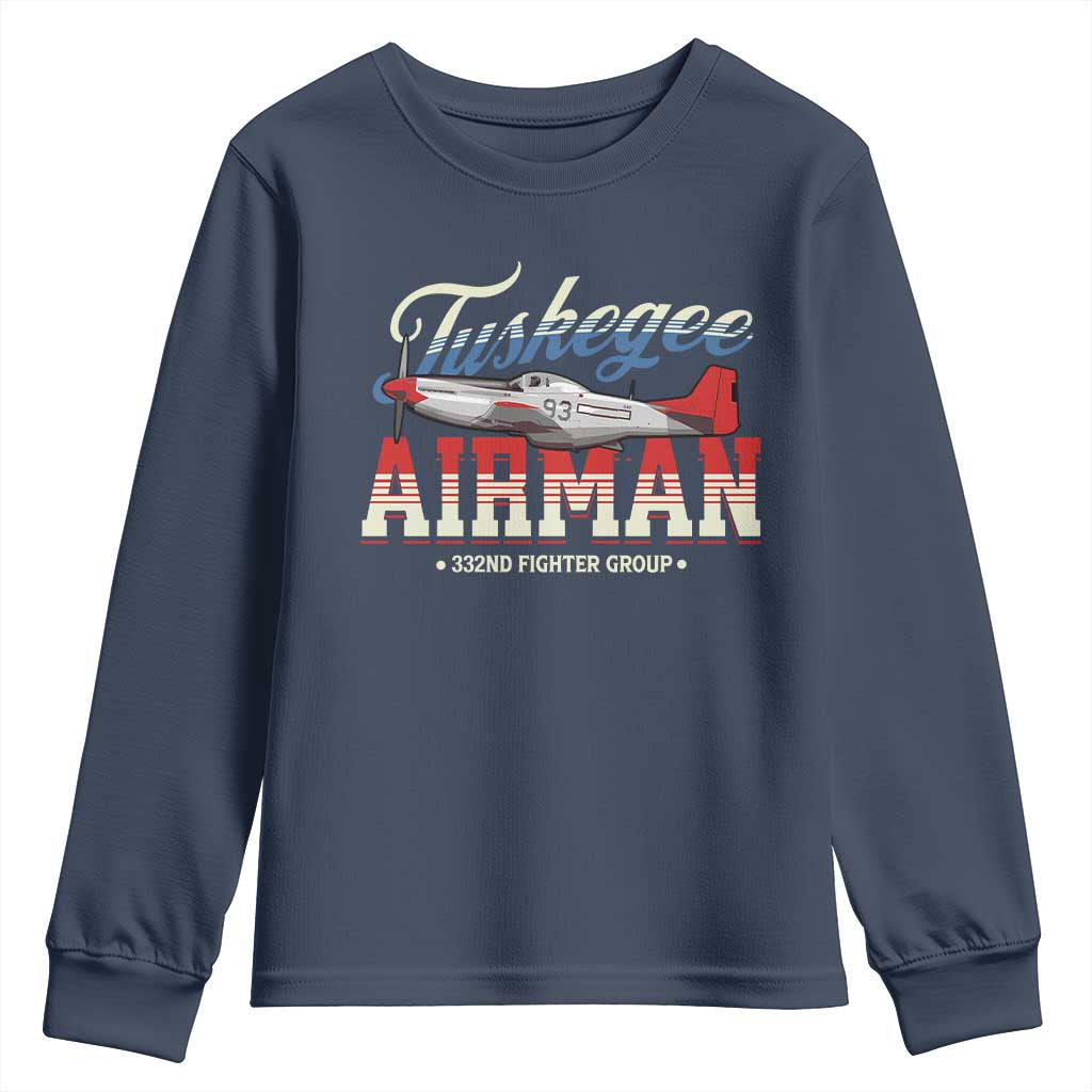 Tuskegee Airman Youth Sweatshirt 332ND Fighter Group Airplane Black History Month TS11