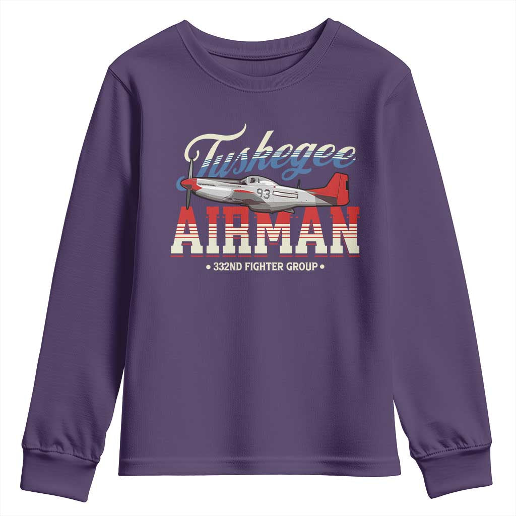Tuskegee Airman Youth Sweatshirt 332ND Fighter Group Airplane Black History Month TS11