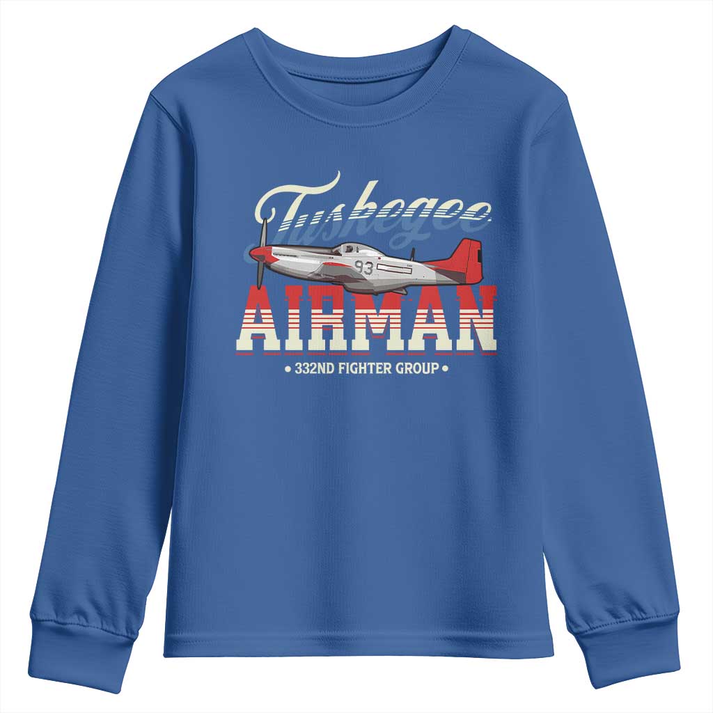 Tuskegee Airman Youth Sweatshirt 332ND Fighter Group Airplane Black History Month TS11