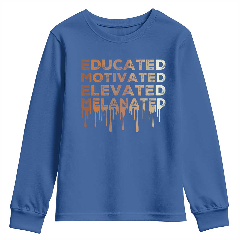 Educated Motivated Elevated Melanated Youth Sweatshirt Black Pride Melanin African American Month TS11
