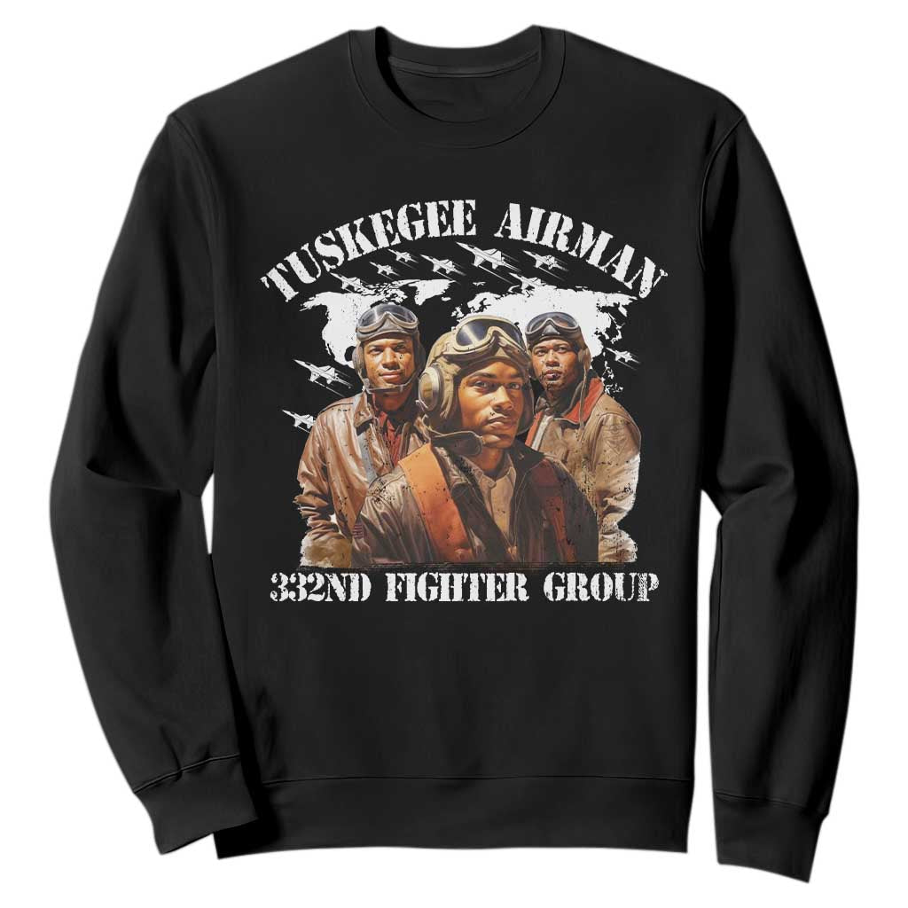 Tuskegee Airman Sweatshirt 332ND Fighter Group Black History TS11