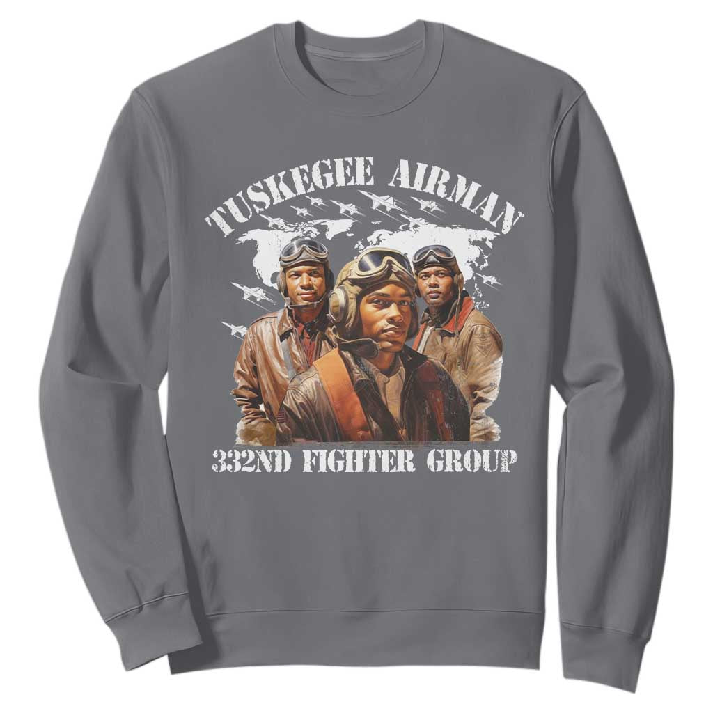 Tuskegee Airman Sweatshirt 332ND Fighter Group Black History TS11