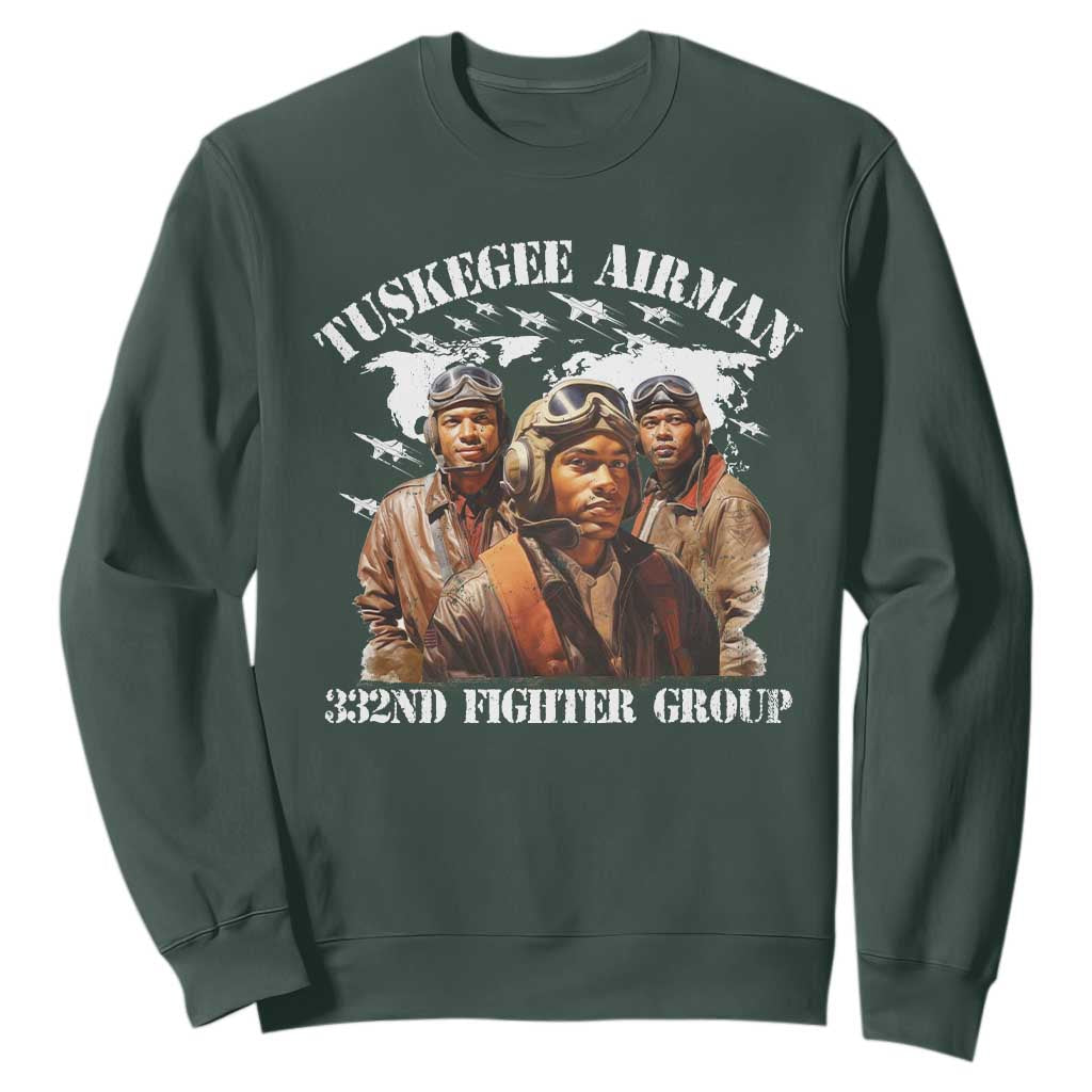 Tuskegee Airman Sweatshirt 332ND Fighter Group Black History TS11