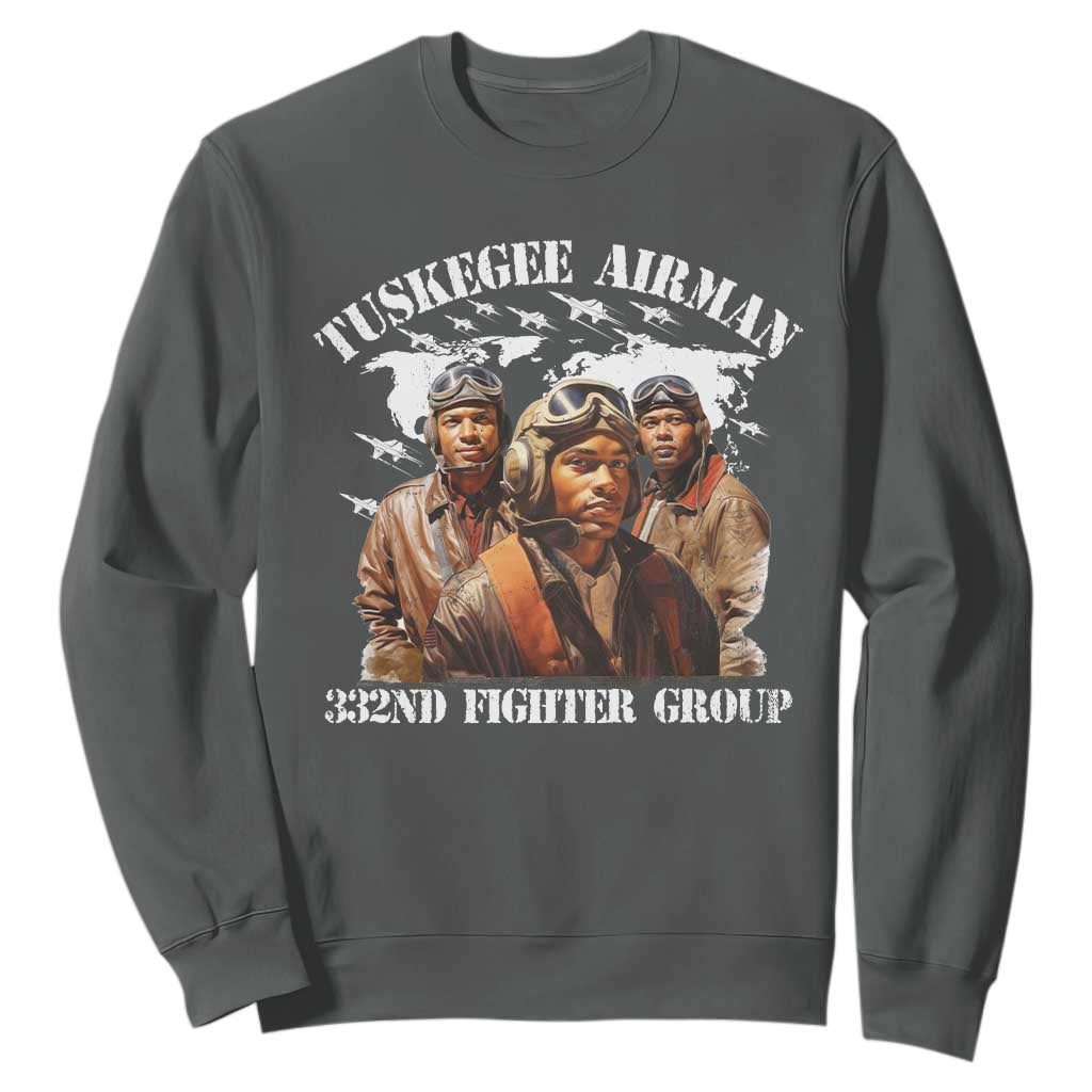 Tuskegee Airman Sweatshirt 332ND Fighter Group Black History TS11