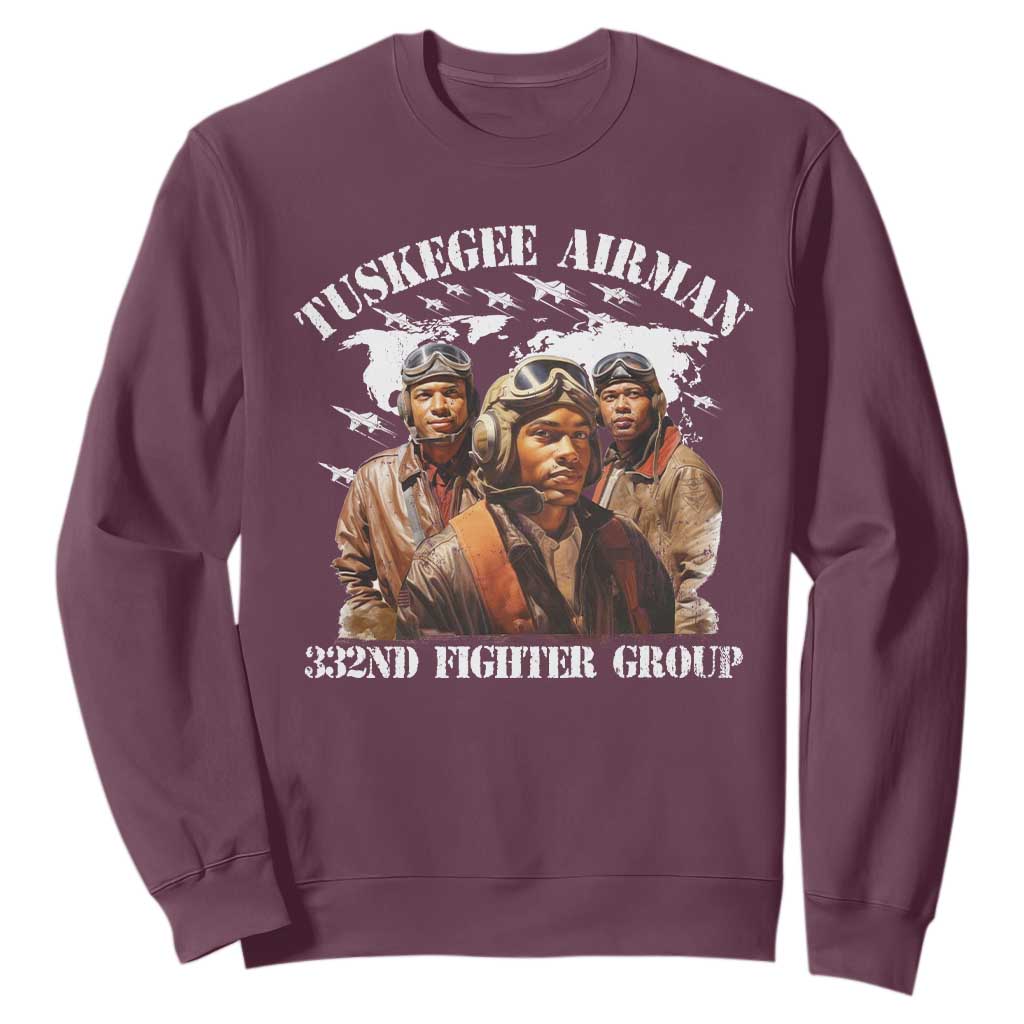 Tuskegee Airman Sweatshirt 332ND Fighter Group Black History TS11