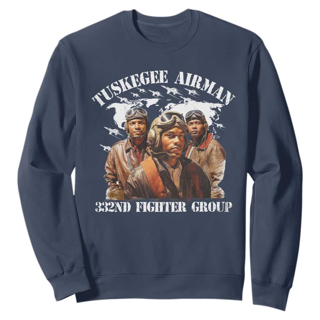 Tuskegee Airman Sweatshirt 332ND Fighter Group Black History TS11