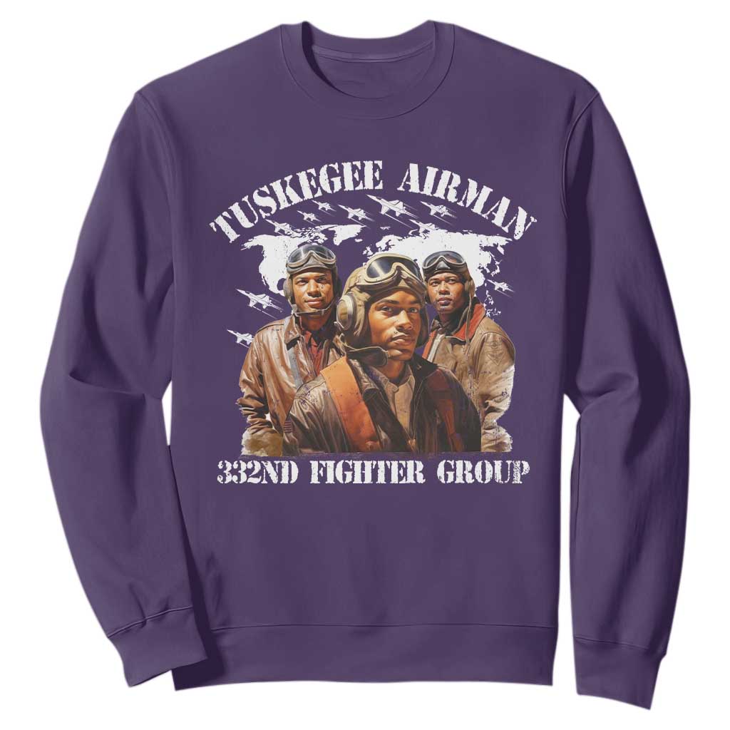 Tuskegee Airman Sweatshirt 332ND Fighter Group Black History TS11