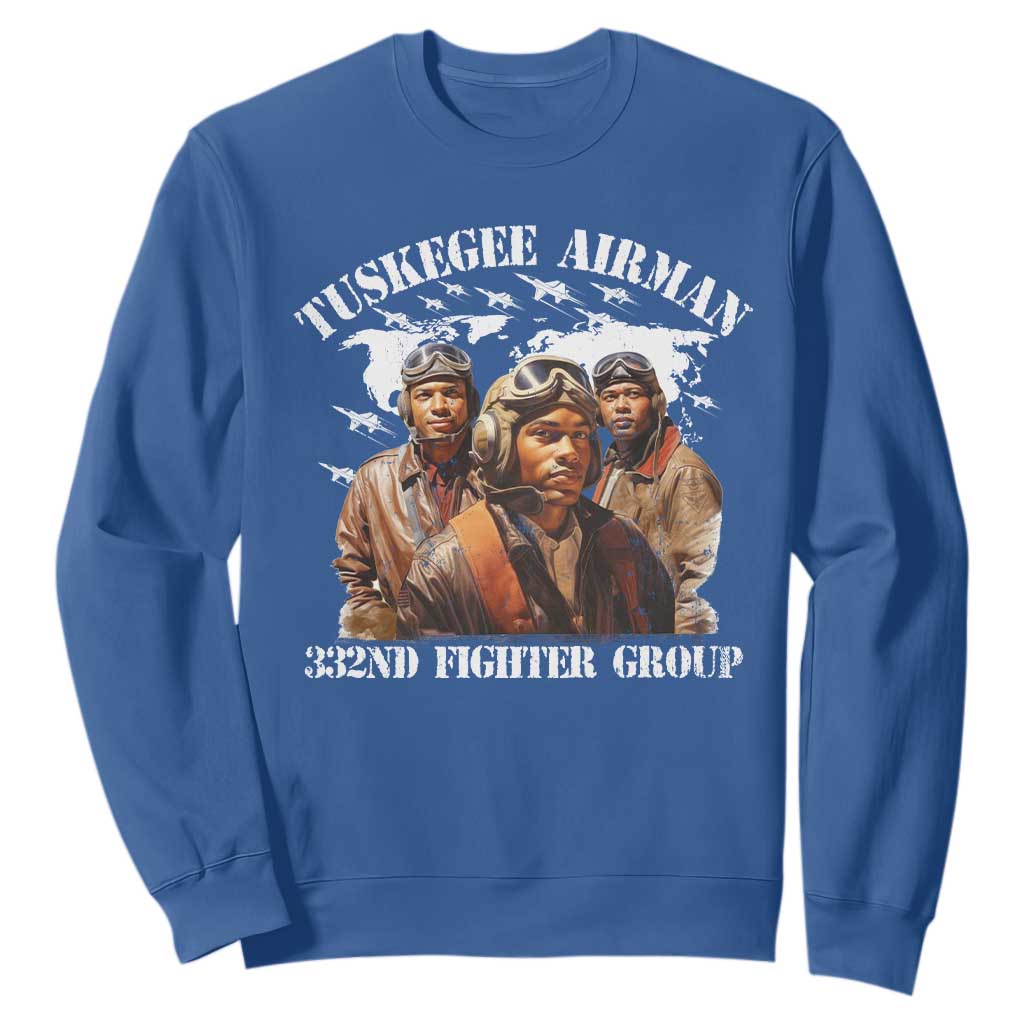 Tuskegee Airman Sweatshirt 332ND Fighter Group Black History TS11