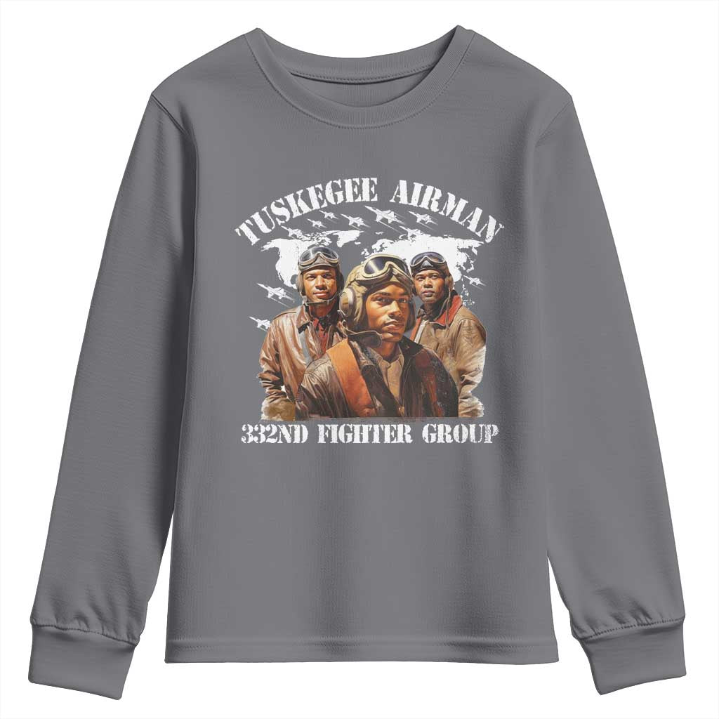 Tuskegee Airman Youth Sweatshirt 332ND Fighter Group Black History TS11
