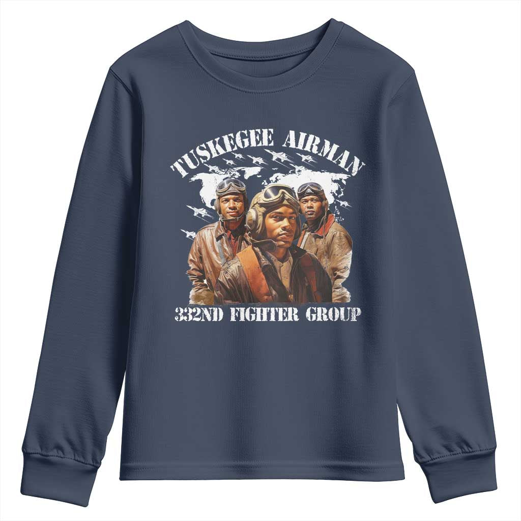 Tuskegee Airman Youth Sweatshirt 332ND Fighter Group Black History TS11