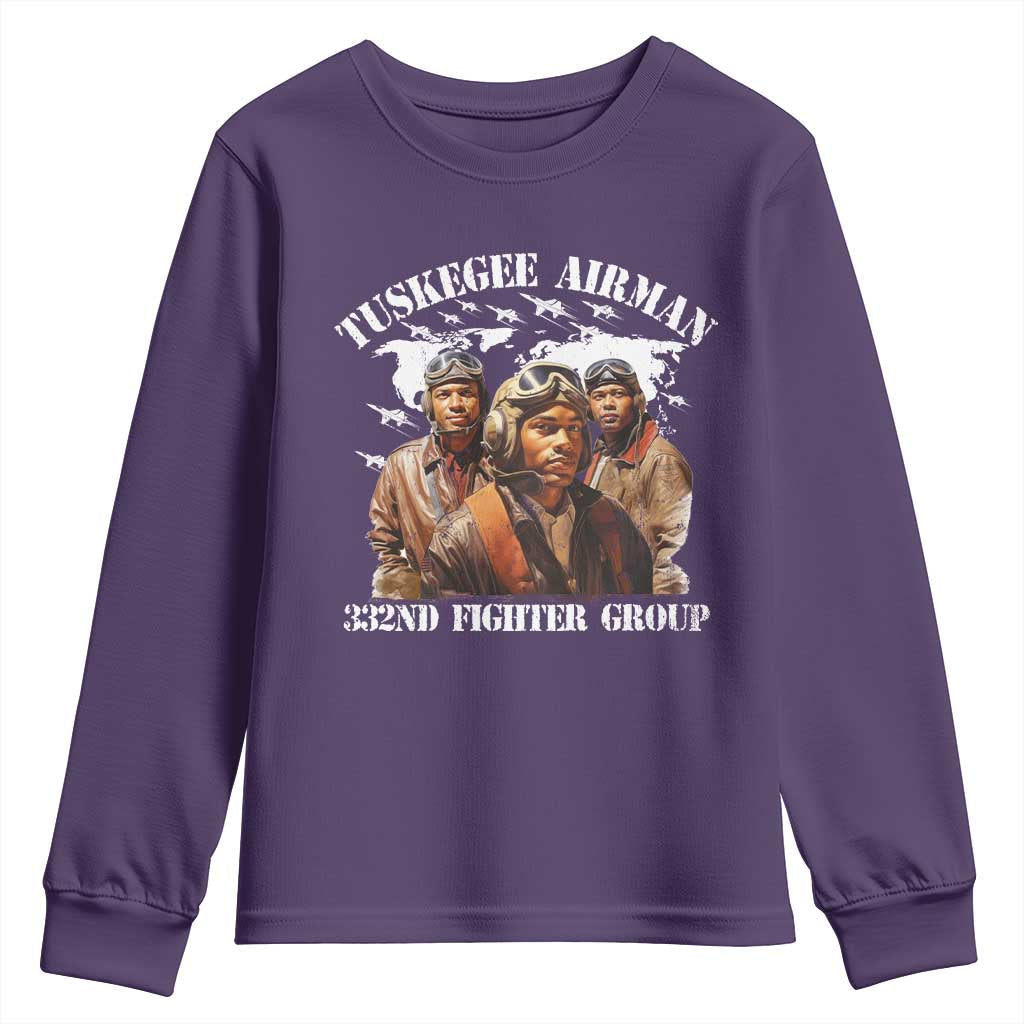 Tuskegee Airman Youth Sweatshirt 332ND Fighter Group Black History TS11
