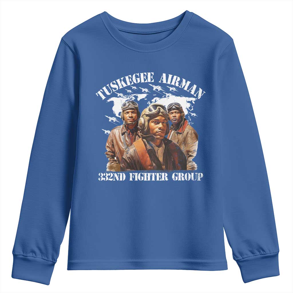 Tuskegee Airman Youth Sweatshirt 332ND Fighter Group Black History TS11