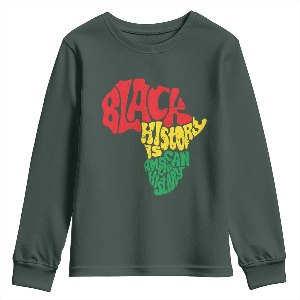 Black History Is American History Youth Sweatshirt Africa Map TS11