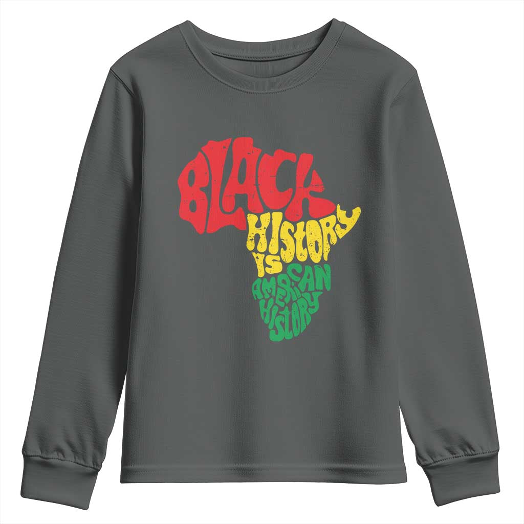 Black History Is American History Youth Sweatshirt Africa Map TS11