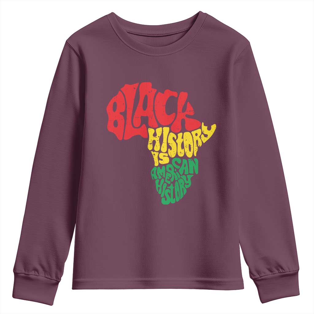 Black History Is American History Youth Sweatshirt Africa Map TS11