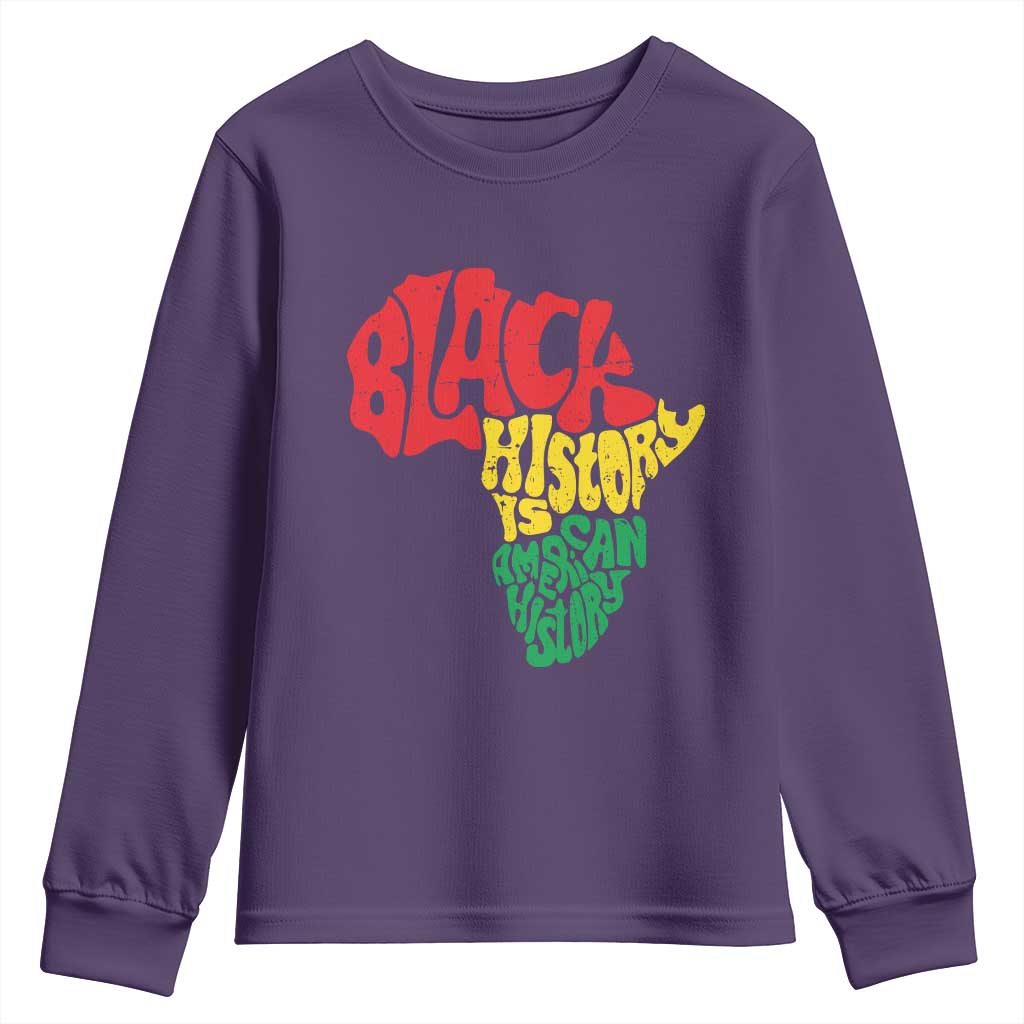 Black History Is American History Youth Sweatshirt Africa Map TS11