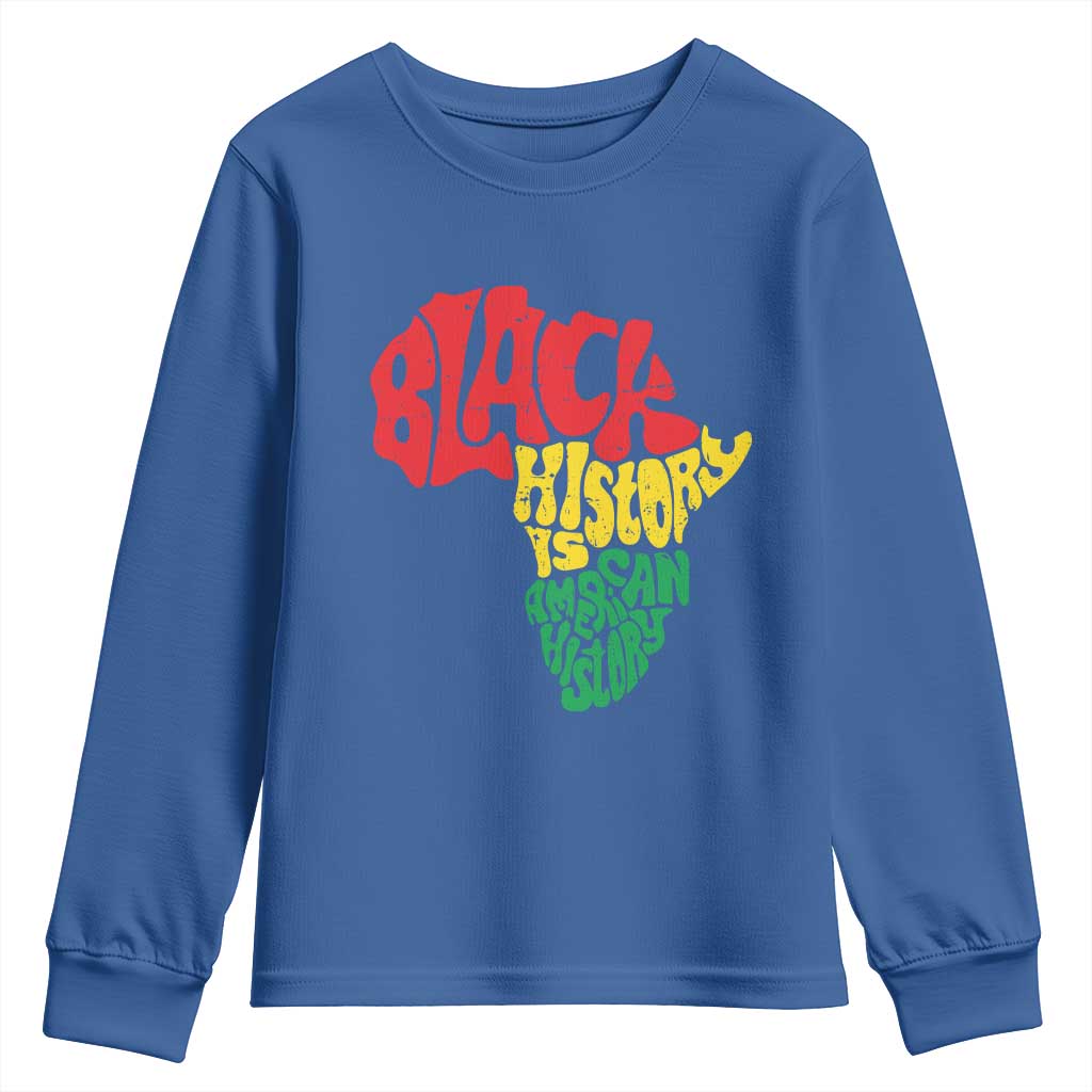 Black History Is American History Youth Sweatshirt Africa Map TS11