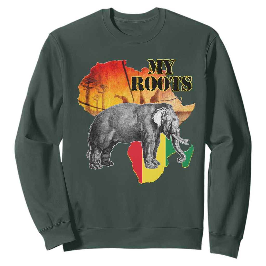 Africa Roots Sweatshirt My Roots Africa Map Black History Elephant Safari TS11
