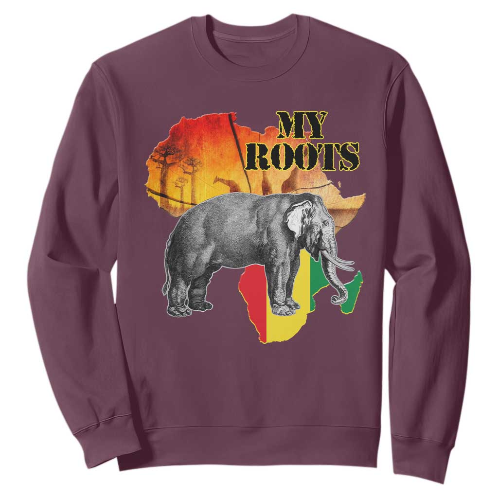 Africa Roots Sweatshirt My Roots Africa Map Black History Elephant Safari TS11